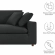 Commix Down Filled Overstuffed Sofa in Black Fabric