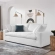 Commix Down Filled Overstuffed Sofa in Pure White Fabric