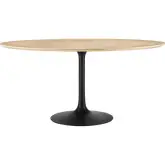 Lippa 60" Dining Table in Natural Wood Finish & Black Metal