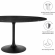 Lippa 60" Oval Dining Table in Black Faux Marble & Metal