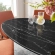 Lippa 60" Oval Dining Table in Black Faux Marble & Metal