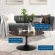 Lippa 36" Coffee Table in Cherry Walnut Finish & Black Metal