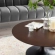 Lippa 36" Coffee Table in Cherry Walnut Finish & Black Metal