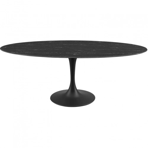 Lippa 78" Dining Table in Black Faux Marble & Metal