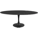 Lippa 78" Dining Table in Black Faux Marble & Metal