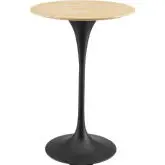 Lippa 28" Bar Table in Natural Wood Finish & Black Metal