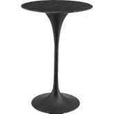 Lippa 28" Bar Table in Black Faux Marble & Metal