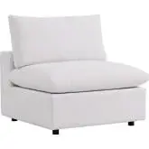 Commix Overstuffed Outdoor Armless Chair in White Fabric