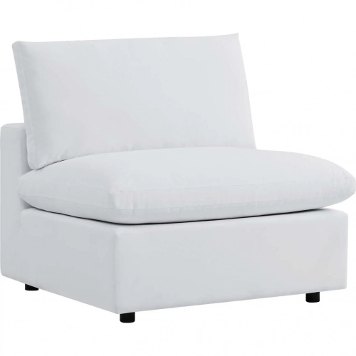 Commix Outdoor Armless Chair in White Sunbrella&reg;