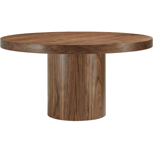 Gratify 60" Round Pedestal Dining Table in Walnut Finish