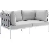 Harmony Outdoor Loveseat in Gray Weave & Gray Sunbrella &reg;