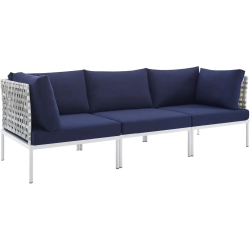 Harmony Outdoor Sofa in Taupe Weave & Navy Sunbrella &reg;