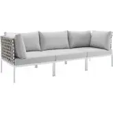 Harmony Outdoor Sofa in Tan Weave & Gray Sunbrella &reg;