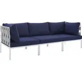 Harmony Outdoor Sofa in Gray Weave & Navy Sunbrella &reg;