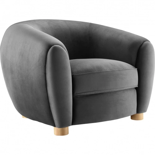 Abundant Arm Chair in Charcoal Gray Performance Velvet