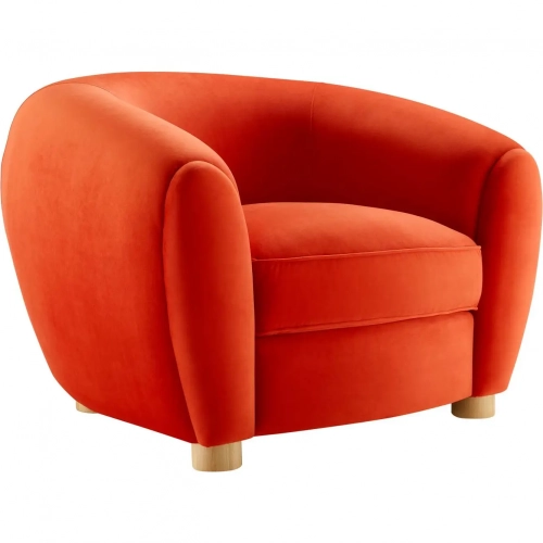 Abundant Arm Chair in Orange Performance Velvet