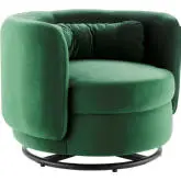 Relish Accent Swivel Chair in Emerald Green Velvet & Black Metal