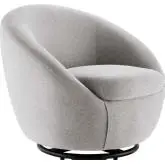 Buttercup Accent Swivel Chair in Light Gray Fabric & Black