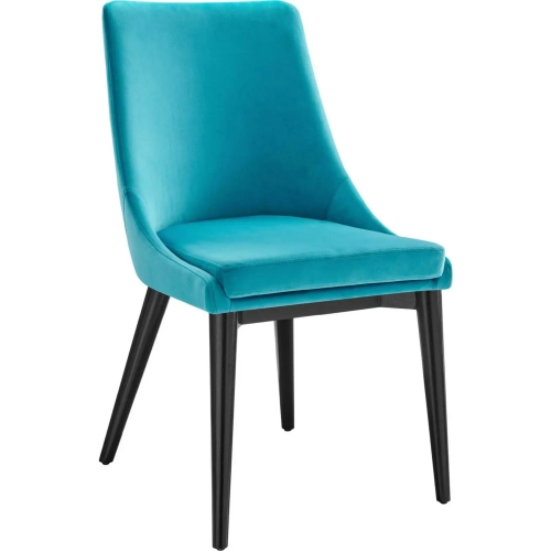 Viscount Dining Chair in Blue Velvet & Black Wood