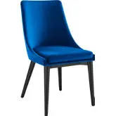 Viscount Dining Chair in Navy Blue Velvet & Black Wood