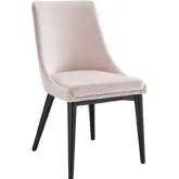 Viscount Dining Chair in Pink Velvet & Black Wood