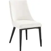 Viscount Dining Chair in White Velvet & Black Wood