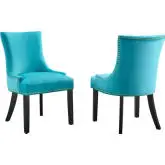 Marquis Dining Chair in Blue Velvet with Nailhead (Set of 2)