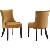 Marquis Dining Chair in Cognac Velvet w/ Nailhead (Set of 2)