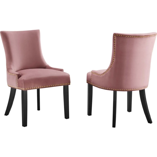 Marquis Dining Chair in Dusty Rose Velvet w/ Nailhead (Set of 2)