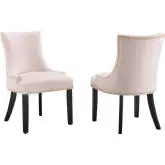 Marquis Dining Chair in Pink Velvet with Nailhead (Set of 2)