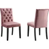 Duchess Dining Chair in Tufted Dusty Rose Velvet (Set of 2)