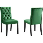 Duchess Dining Chair in Tufted Emerald Velvet (Set of 2)