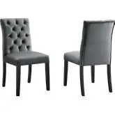 Duchess Dining Chair in Tufted Gray Velvet (Set of 2)