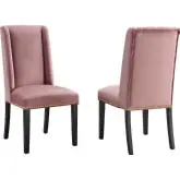 Baron Dining Chair in Tufted Dusty Rose Velvet w/ Nailhead (Set of 2)