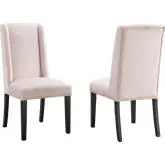 Baron Dining Chair in Tufted Pink Velvet w/ Nailhead (Set of 2)