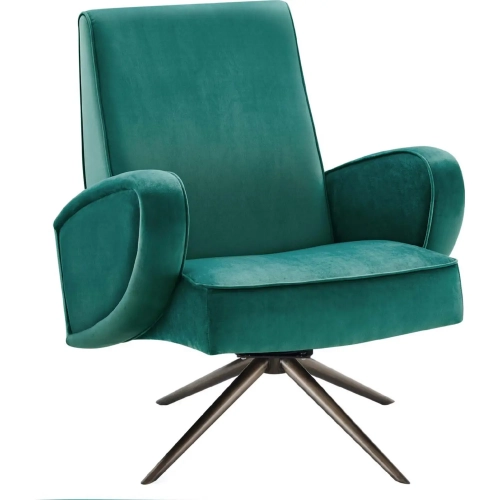 Superior Accent Swivel Chair in Teal Velvet