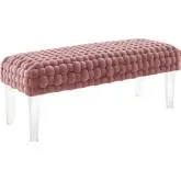 Prologue Ottoman in Rose Woven Velvet & Acrylic