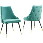 Adorn Dining Chair in Teal Performance Velvet (Set of 2)