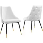 Adorn Dining Chair in White Performance Velvet (Set of 2)