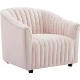 Announce Accent Chair in Channel Tufted Pink Velvet