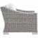 Conway Outdoor 4 Piece Sofa Set in Light Gray Poly Rattan & White Fabric