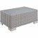 Conway Outdoor 4 Piece Sofa Set in Light Gray Poly Rattan & White Fabric