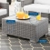 Conway Outdoor 4 Piece Sofa Set in Light Gray Poly Rattan & White Fabric