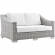 Conway Outdoor 4 Piece Sofa Set in Light Gray Poly Rattan & White Fabric