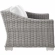 Conway Outdoor 4 Piece Sofa Set in Light Gray Poly Rattan & White Fabric