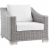 Conway Outdoor 4 Piece Sofa Set in Light Gray Poly Rattan & White Fabric