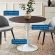 Lippa 36" Dining Table in Cherry Walnut Finish & White Metal
