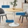 Lippa 36" Dining Table in Natural Wood Finish & White Metal