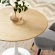 Lippa 36" Dining Table in Natural Wood Finish & White Metal