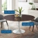 Lippa 60" Dining Table in Cherry Walnut Finish & White Metal